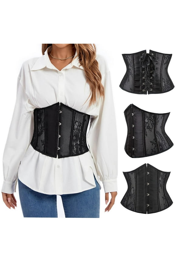 Clearance Women's Underbust Corset Plus Size Bustier Halloween Costume Dress Bustier Top Gothic Shapewear