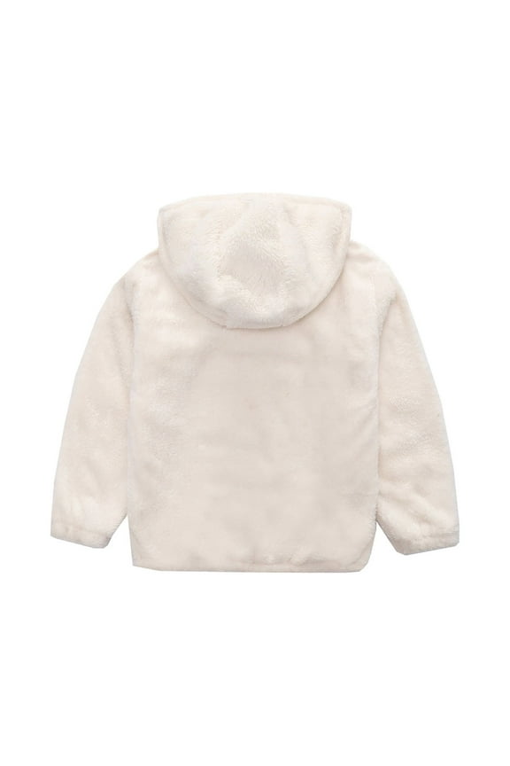 Coats for Girls Clearance Children's Fleece Hooded Wool Coat Sweater Zipper Shirt tops Boys Girls Casual Warm Jacket