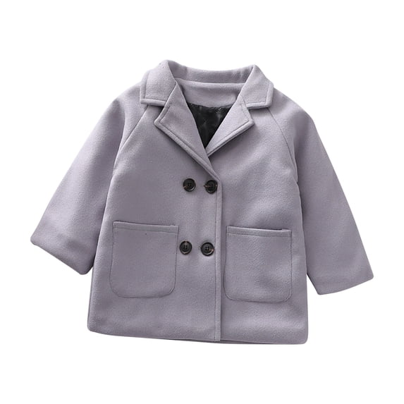 QIPOPIQ Coats for Girls Clearance Toddler Baby Kids Boys Girls Thick Warm Solid Coat Clothes Child's Winter Woolen Coat