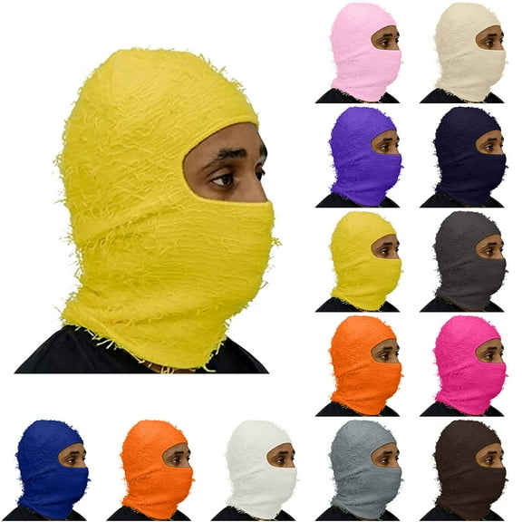 QIPOPIQ Distressed Ski Mask,Knitted Full Face Mask Beanie Cap Winter Neck Warmer for Men Women One Size Fits All Clearance