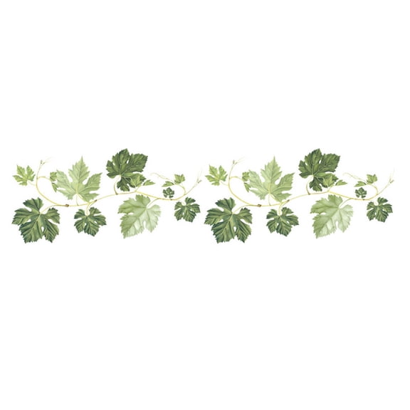 QIPOPIQ Green Leaf Vine Removable Wall Decal, DIY Floral Border Wall Sticker for Home Decor