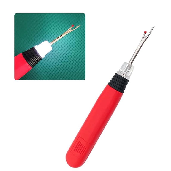 QIPOPIQ Illuminated Seam Ripper with Light, Ergonomic Handle Stitch Remover Sewing Tool