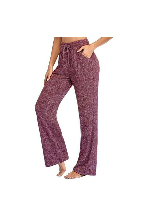 Jeans for Women Clearance Fashion Women Solid High Waist Pockets Loose Drawstring Wide leg Yoga Pants