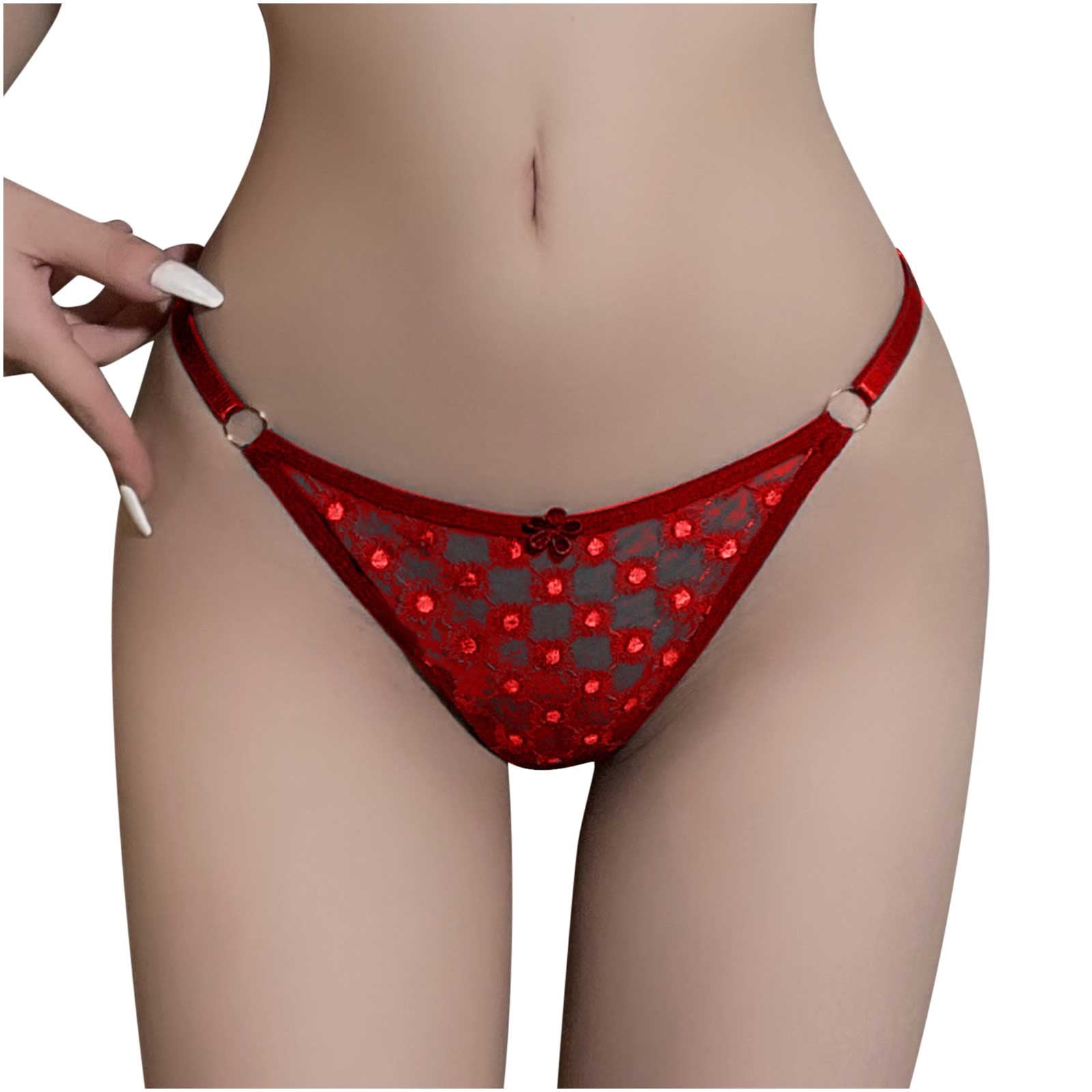 QIPOPIQ Lingerie for Women Clearance Women's Sexy Lingerie Seamless Briefs  Lace Panties Thong Underwear 