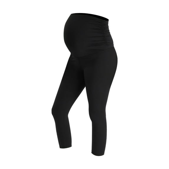 QIPOPIQ Maternity Pants for Women Clearance Pregnant Belly Fold Daily Capris Maternity Leggings on Sale!