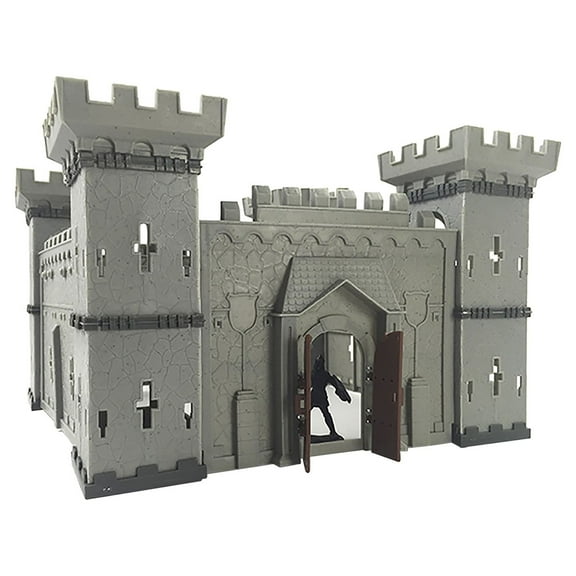 QIPOPIQ Medieval Castle Playset, DIY Military Fortress Building Kit with Soldier Figures and Accessories