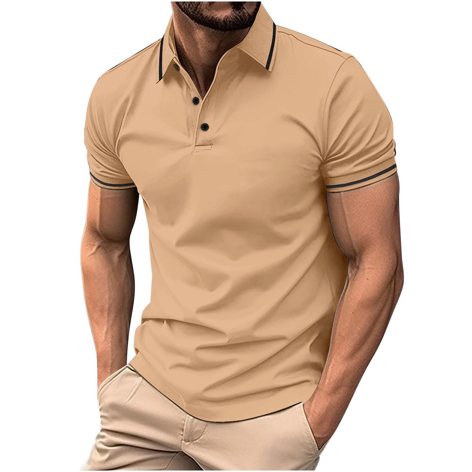 QIPOPIQ Men's Polo Shirt Quick Dry Performance Short Sleeve