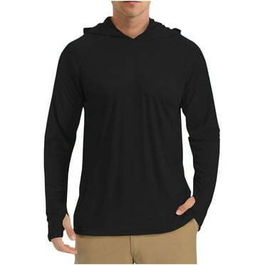 QIPOPIQ Men's UPF50+ Sun Protection Shirts, Quick Dry Long Sleeve Rash Guard, Athletic Running Workout Fishing Cooling Shirts Clearance