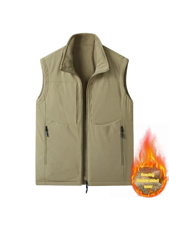Outdoor Ventures Men's Casual Outerwear Vest Lightweight Winter Zip Up Sleeveless Jacket for Hiking Travel Golf Running