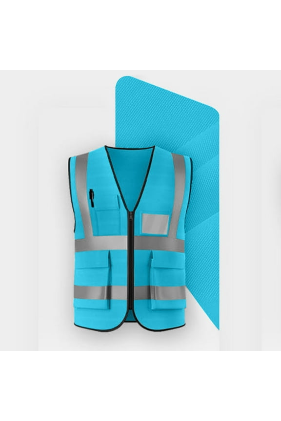 Reflective High Visibility Safety Vest for Men Women with Pockets Zipper Front