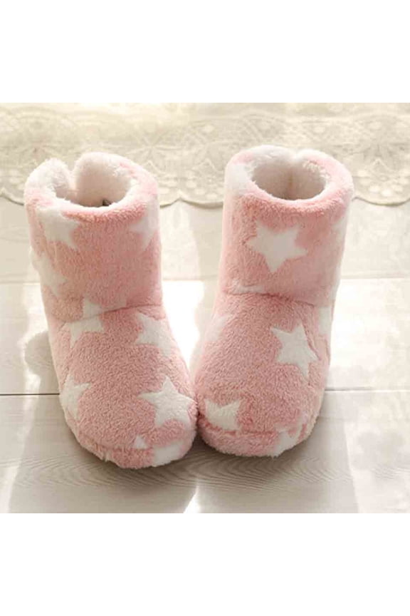 Slippers for Women Memory Foam,Fuzzy Slippers Boots Cozy Faux Fur House Shoes Rubber Sole Anti-Skid for Indoor Outdoor Use