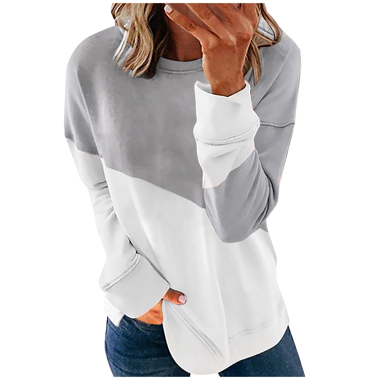 QIPOPIQ Sweatshirts for Women Clearance Fashion Women Print Long Sleeve
