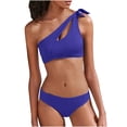 thumbnail image 1 of QIPOPIQ Swimsuit Clearance Women Sexy Solid With Chest Pad Without Underwire Bikini Two-shoulder Split Swimsuit, 1 of 4