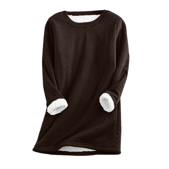 QIPOPIQ Thermal Underwear for Women Clearance Plus Plush Warmth Base Layer Thermal Shirt Crewneck Thermal Underwear Top Warmth Crewneck Thermal Top Winter Pullover Top