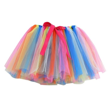 QIPOPIQ Tutus for Girls Clearance Skirt Summer Toddler Baby Girls Cute Multicolour Net Yarn Princess Skirt Multi-color Bow Skirt Holiday Outfits For Girls