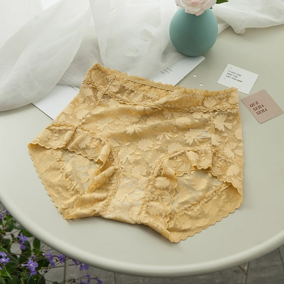 QIPOPIQ Underwear for Women Plus Size Lace Low Waist Printed Sexy Cute Briefs Panties