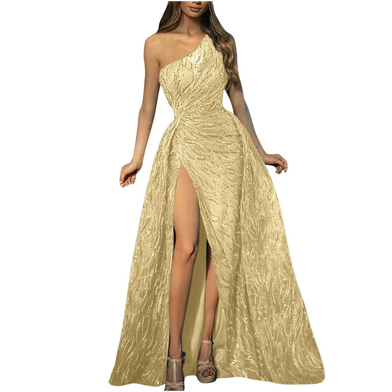 Women's Gold Velvet V-neck Strapless Evening Dress Women's Gold Velvet V-neck Strapless Evening Dress