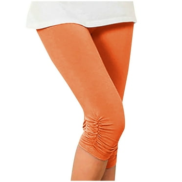 QIPOPIQ Women's Lightweight Soft Capri Leggings Crop Leggings 3/4 Stretch Yoga Pants Clearance