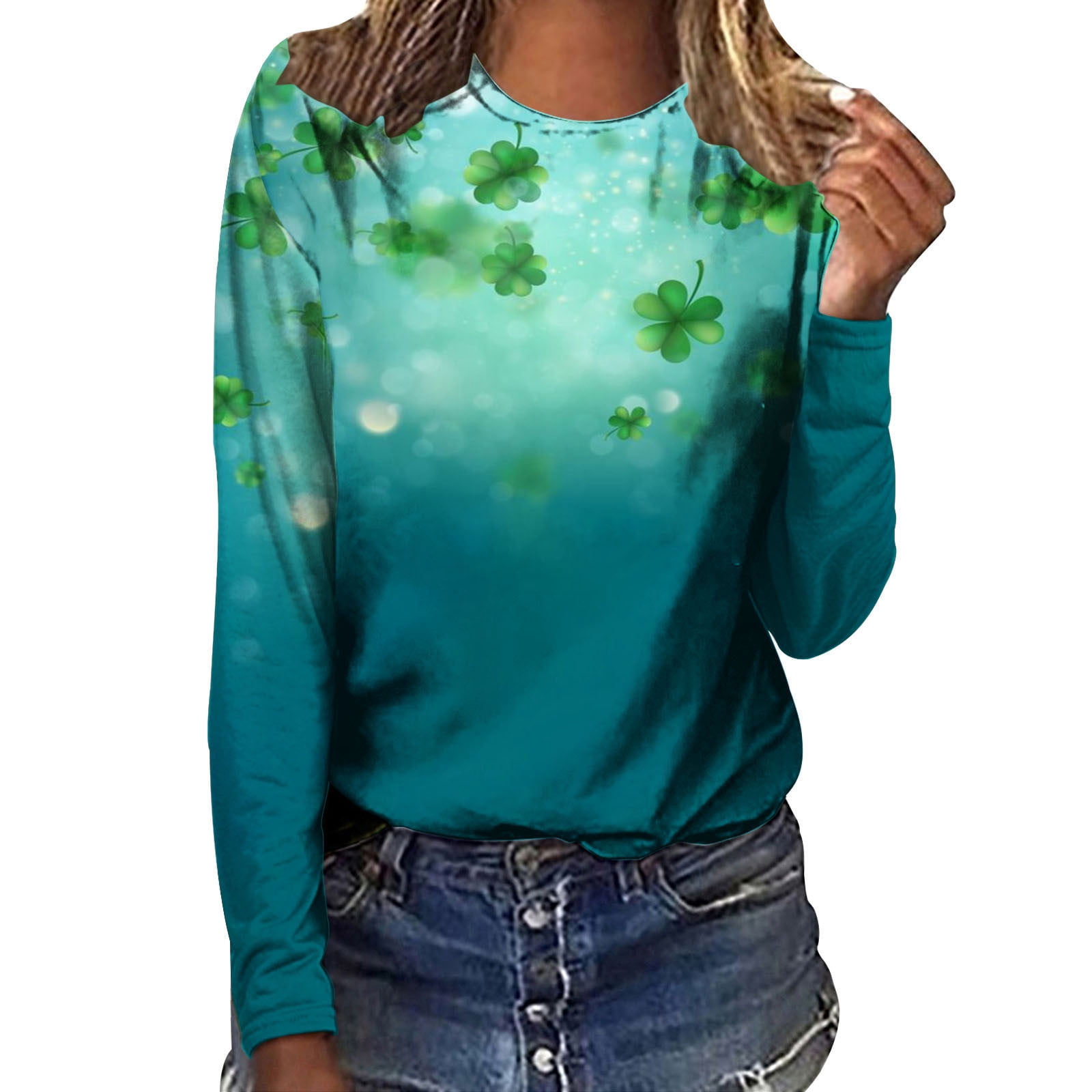St. Patrick's Day Sweatshirts, Women's Long Sleeve Round Neck Sweatshirt, Women's St. Patrick's