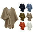 thumbnail image 1 of QIPOPIQ Women's Shawl Wrap Poncho Ruana Cape Open Front Cardigan Stripe Shawls for Fall Winter Clearance, 1 of 6