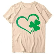 QIPOPIQ Women's Short Sleeve Crew Neck Shirts St. Patrick's Day T Shirts Saint Patricks Day Shamrock T Shirt Green Shirt Lucky Shirts T-Shirt Holiday Shirts Graphic Tees Deals