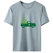 QIPOPIQ Women's Short Sleeve Crew Neck Shirts St. Patrick's Day T Shirts Tops Shamrock T Shirt Green Shirt Tunic St Patricks Day Shirts Tee T-Shirt Christmas Holiday Shirts Graphic Tees Deals