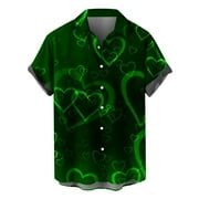 QIPOPIQ Women's Short Sleeve Turndown Collar Shirt St. Patrick's Day T Shirts Shamrock T Shirt Green Shirt Loose St Patricks Day Shirts Front Pocket Funny Shirts Holiday Shirts Graphic Tees Deals