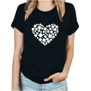 QIPOPIQ Womens & Juniors Short Sleeve Crew Neck Shirts St. Patrick's Day T Shirts Saint Patricks Day Top Shamrock T Shirt Green Shirts T-Shirt Holiday Shirts Graphic Tees Deals