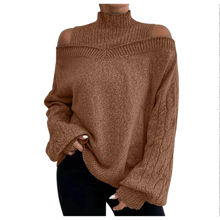 QIPOPIQ Womens Sweaters Clearance Fashion Drop Shoulder
