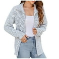 thumbnail image 1 of QIPOPIQ Womens Sweaters Clearance Pullover Sweaters Loose Fitting Fashion Casual Large Knit Cardigan High Neck Sweater Knitwear Gray L, 1 of 5