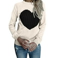 thumbnail image 1 of QIPOPIQ Womens Sweaters Clearance Sexy Fashion Pullover Sweaters Casual Long Sleeve Round-Neck Pattern Ladies Knitted Sweater Tops Knitwear Beige L, 1 of 5