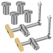QIPUNEKY 2Pcs 3/4 inch Bench Dog Clamps with 4 Bench Dogs and 2 Ratchet Wrenches, Easy to Use for Woodworking