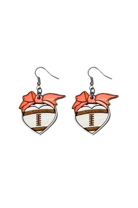 2023 Bow Baseball Ball Wood Stud Earrings Stud Earrings Wooden Stud Earrings Ladies Earrings