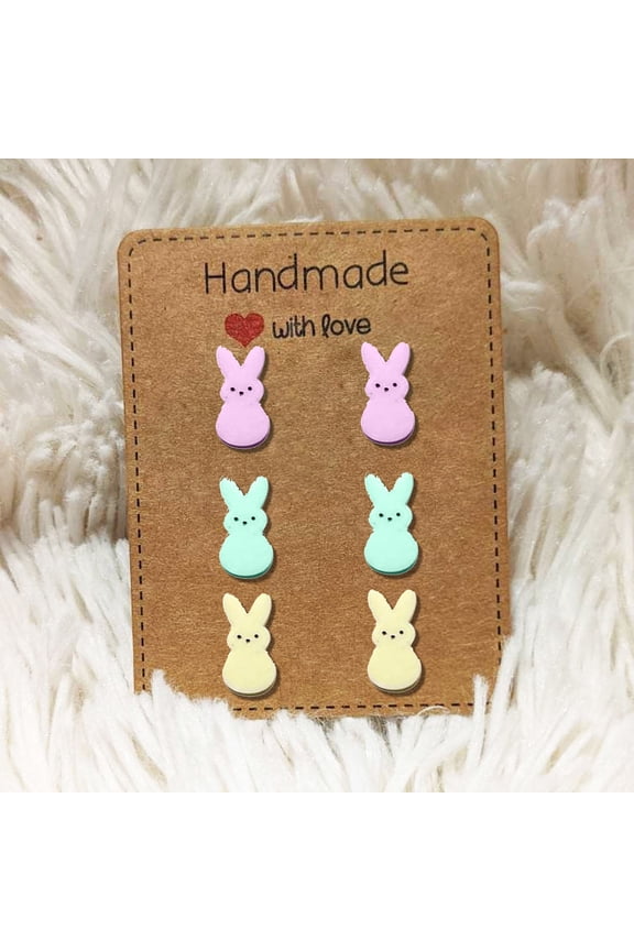 3PCS Easter Bunny Earrings Spring Earrings Acrylic Easter Gift Spring Jewelry Rabbit Earrings