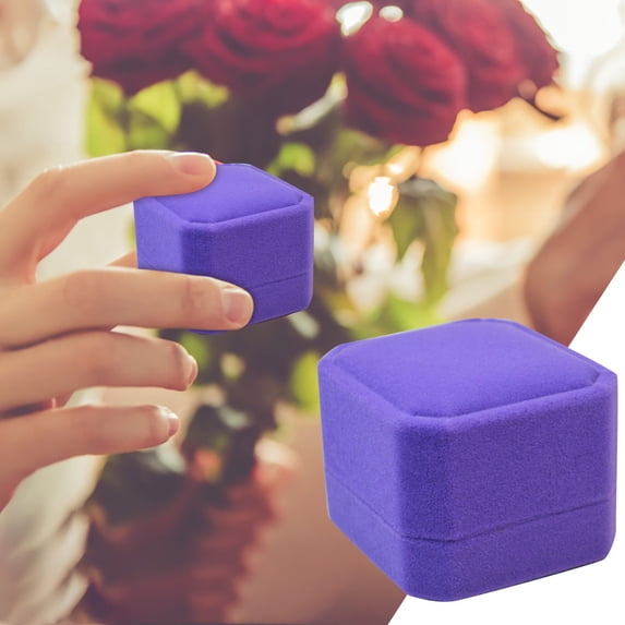 QIQUWOHUL 4x5x5.5cm Jewelry Gift Box Engagement Wedding Ring Boxes Jewellery Packaging Velvet Ring Boxes