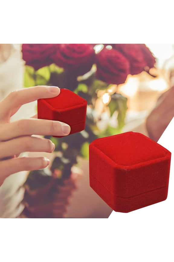 4x5x5.5cm Jewelry Gift Box Engagement Wedding Ring Boxes Jewellery Packaging Velvet Ring Boxes