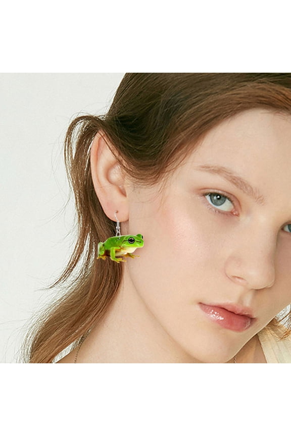 Acrylic frog printed earrings