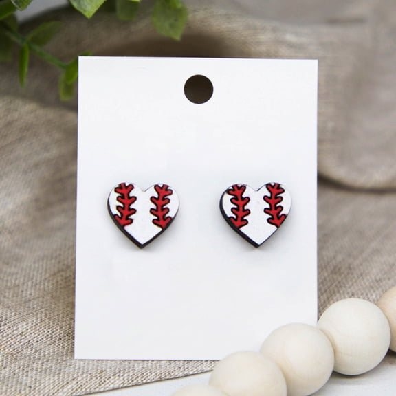 QIQUWOHUL Baseball Glove And Ball Wood Stud Earrings Stud Earrings Wooden Stud Earrings Ladies Earrings