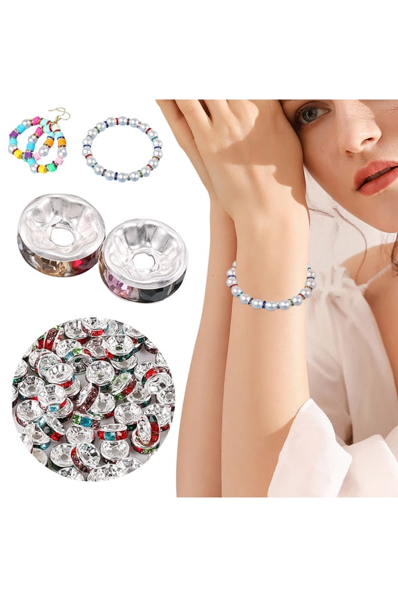 Bracelet Making Spacers,spacer Bead Charms For Bracelets,bead Charms For Necklace,spacer Bead Charms For Bracelets,rhinestone Spacer Beads 8mm