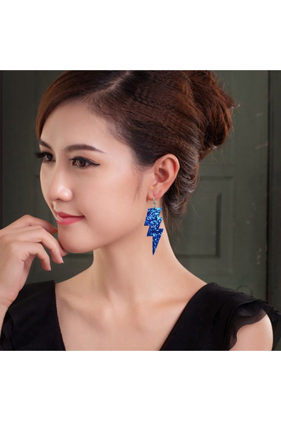 Carnival Fashion Lightnings Glitter Earrings Simple Lightnings Multicolor Earrings Exaggerate Personality Earrings