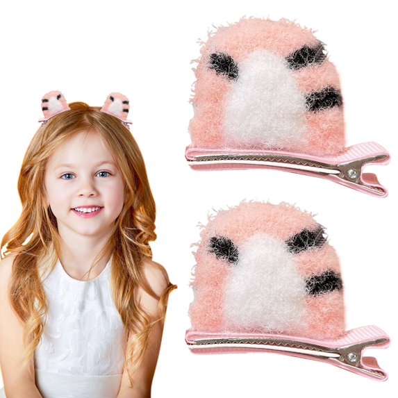 QIQUWOHUL Cat Ear Clips For Girls – Bunny Hairpin Animal Accessories Cute Kids' Barrettes & Non Clips