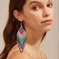 thumbnail image 1 of QIQUWOHUL Colorful Rice Pearl Ear Giving Gifts For Women's Earrings Handmade Jewelry Personalized Tassel Earrings, 1 of 4