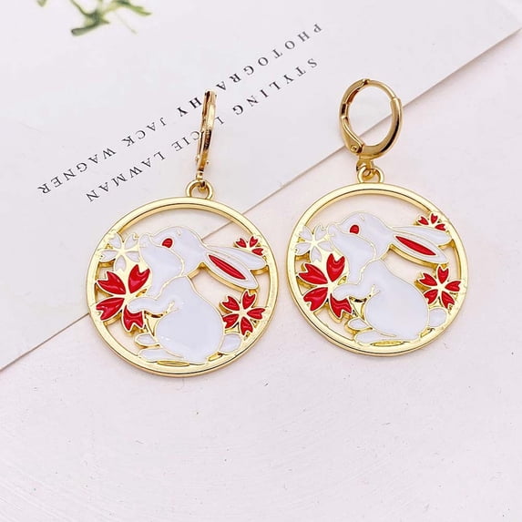 QIQUWOHUL Easter Earrings 2023 New Retro New Hollow Bunny Drop Earrings Fashion Special Earrings 1 Pair Of Personalized Earrings Earrings