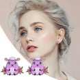 thumbnail image 1 of QIQUWOHUL Easter Egg Plastic Ear Studs Resurrected Rabbit Earrings Stainless Steel Ear Pins Resin Ear Clips, 1 of 6