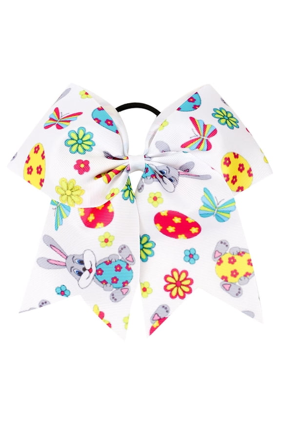 Easter Girls Cheer Bow Ponytail Holder Easter Cheerleader Bows Hair Tie Rope