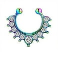 thumbnail image 1 of QIQUWOHUL Fake Septum Nose Rings Hoop Stainless Steel Lip Ear Nose Septum Ring Non Piercing Clip On Nose Hoop Rings Body Piercing Jewelry, 1 of 6