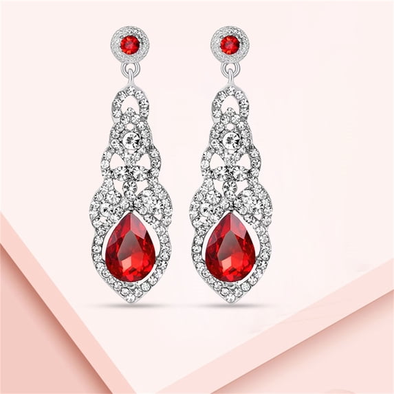 QIQUWOHUL Fashionable Exaggerated Design Sparkling Rhinestone Earrings