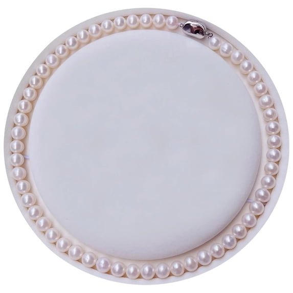 QIQUWOHUL Freshwater Cultured Pearl Necklace For Women With AAA+ Quality Real Pearls | 20 Inches Pearl Strand With 925 Sterling Silver Clasp And Box