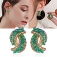 thumbnail image 1 of QIQUWOHUL Groene Verfraaide Gesp Oorbellen New Geometric Green Broken Exquisite Earrings Light High End Earrings Cold Earrings Flat Back Stud Earrings, 1 of 9
