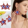 thumbnail image 1 of QIQUWOHUL Independence Day Earrings Red White And Blue Five Pointed Star Exaggerated Geometric European And American Holiday Earrings, 1 of 9